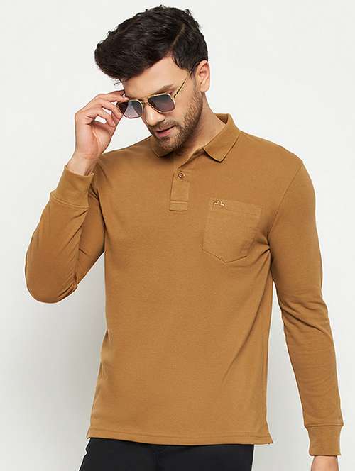 men brown regular fit polo t-shirt - 20418924 - Standard Image - 0