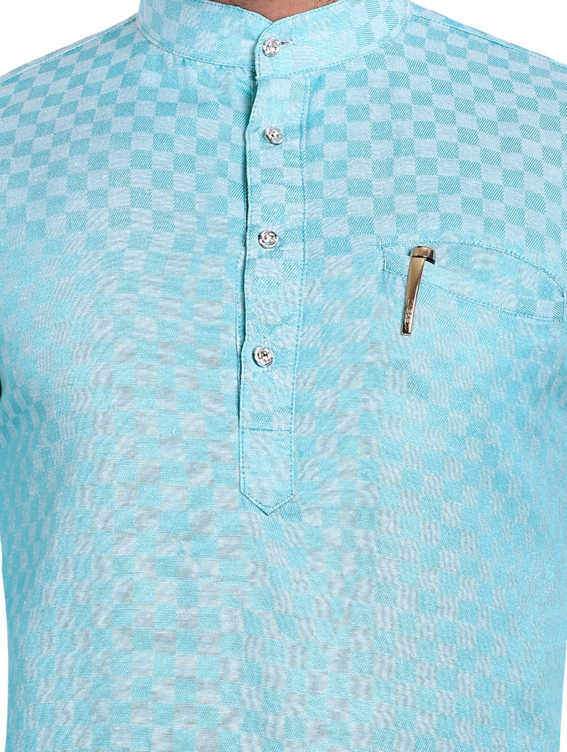 men self design cotton short kurta - 20418932 - Standard Image - 4