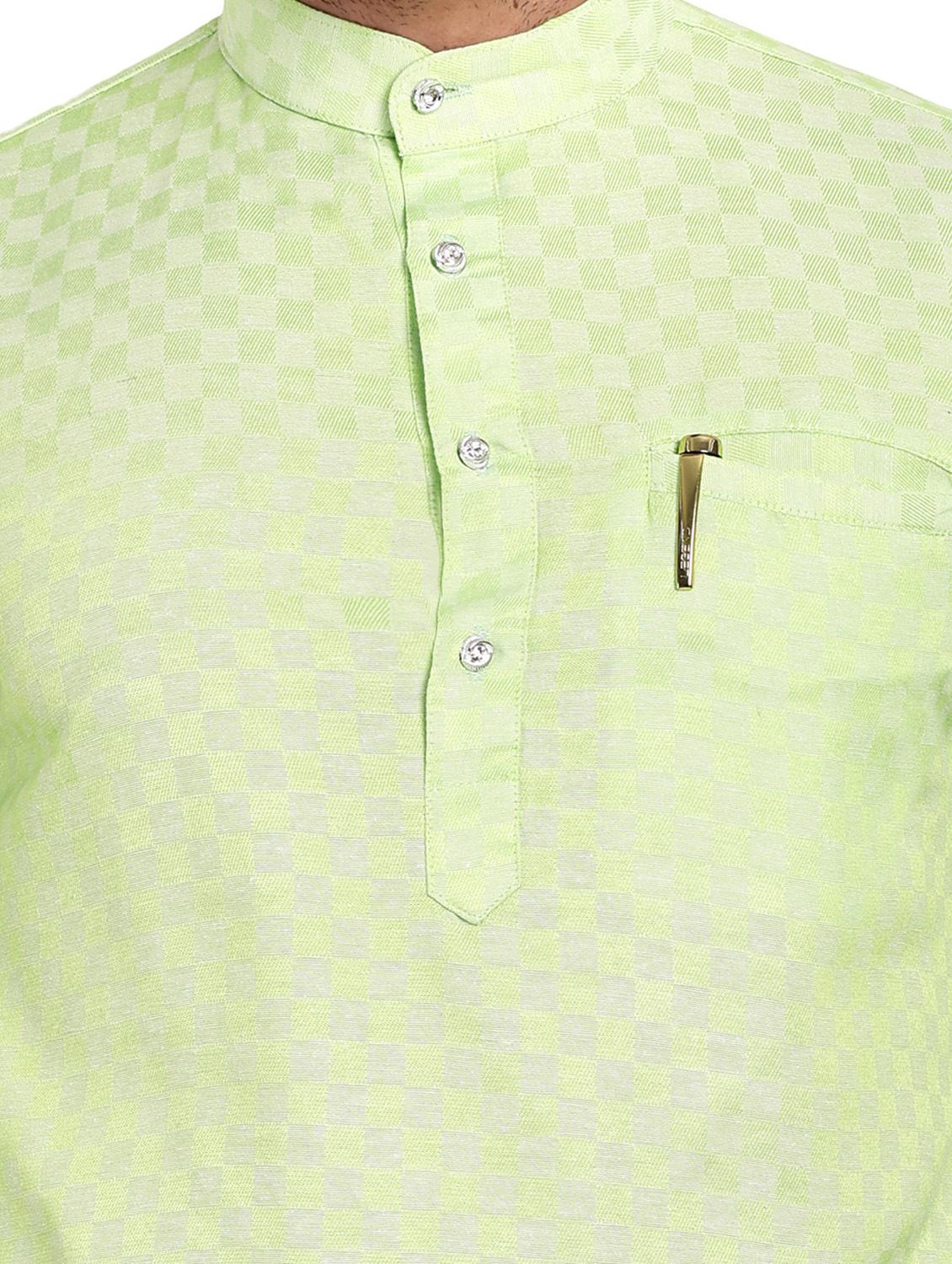 men self design cotton short kurta - 20418936 - Standard Image - 4