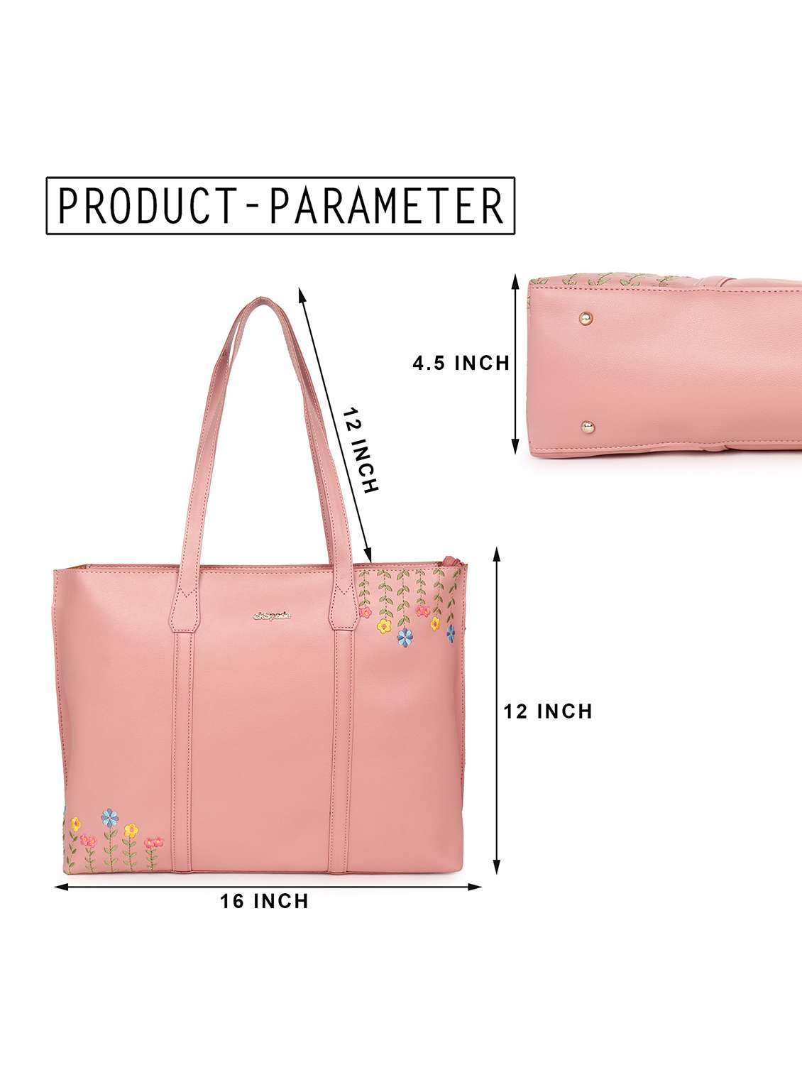 women leatherette embroidered tote bag - 20418954 - Standard Image - 4