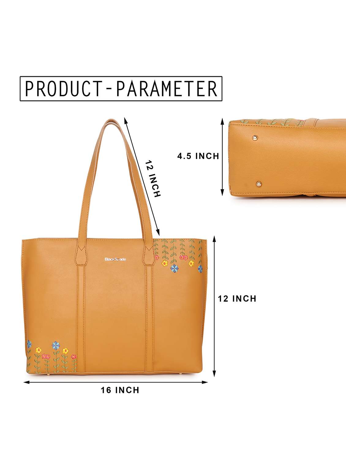 women leatherette embroidered tote bag - 20418956 - Standard Image - 4