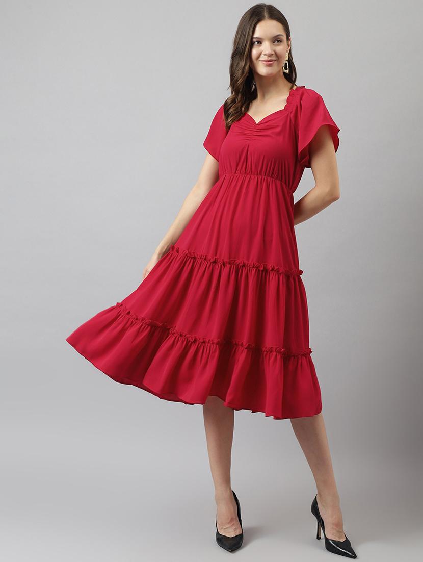 women solid tiered dress - 20418999 - Zoom Image - 0