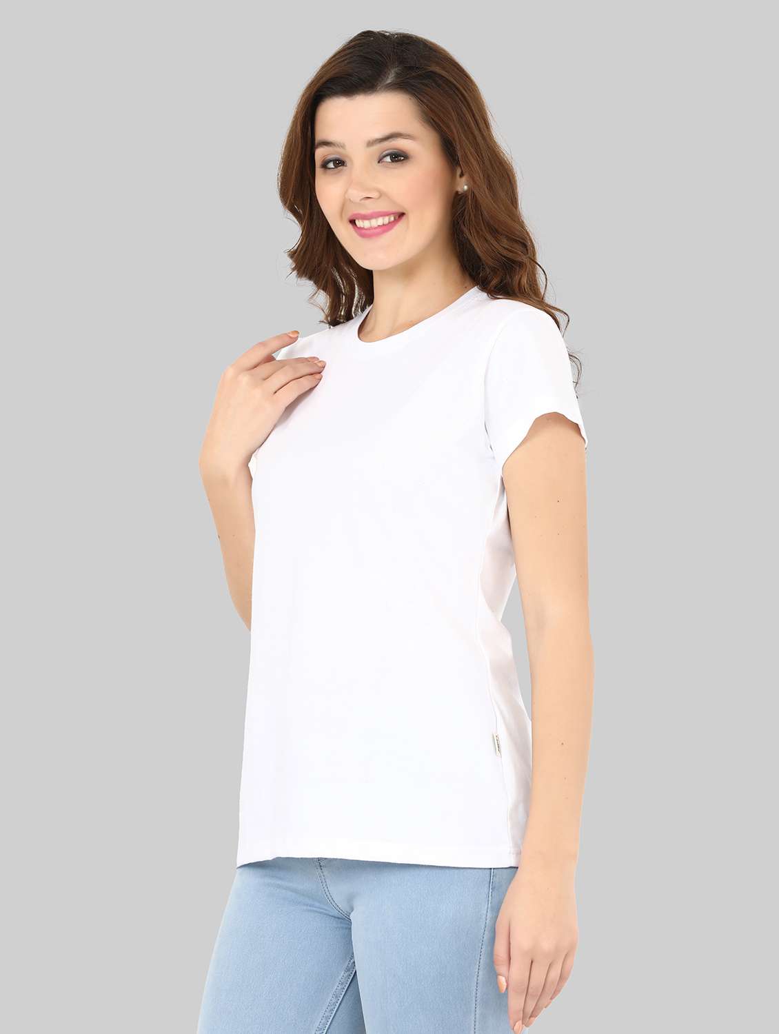 women's plain crew neck t-shirt - 20419638 -  Standard Image - 1