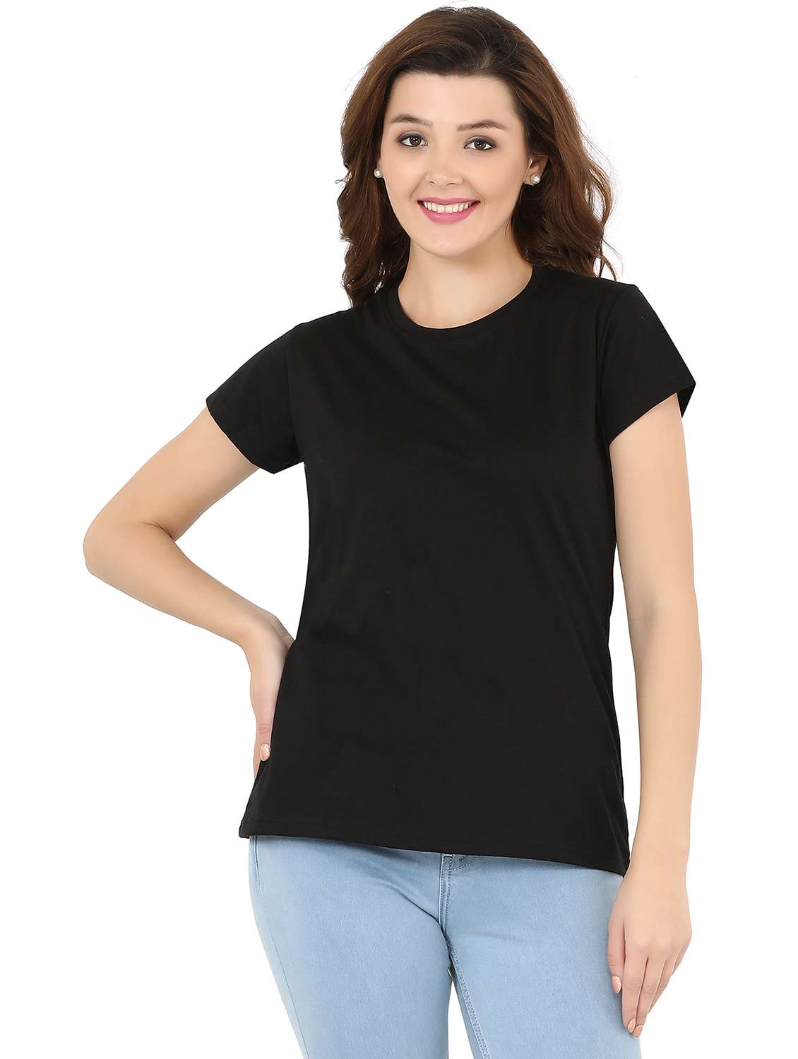women's plain crew neck t-shirt