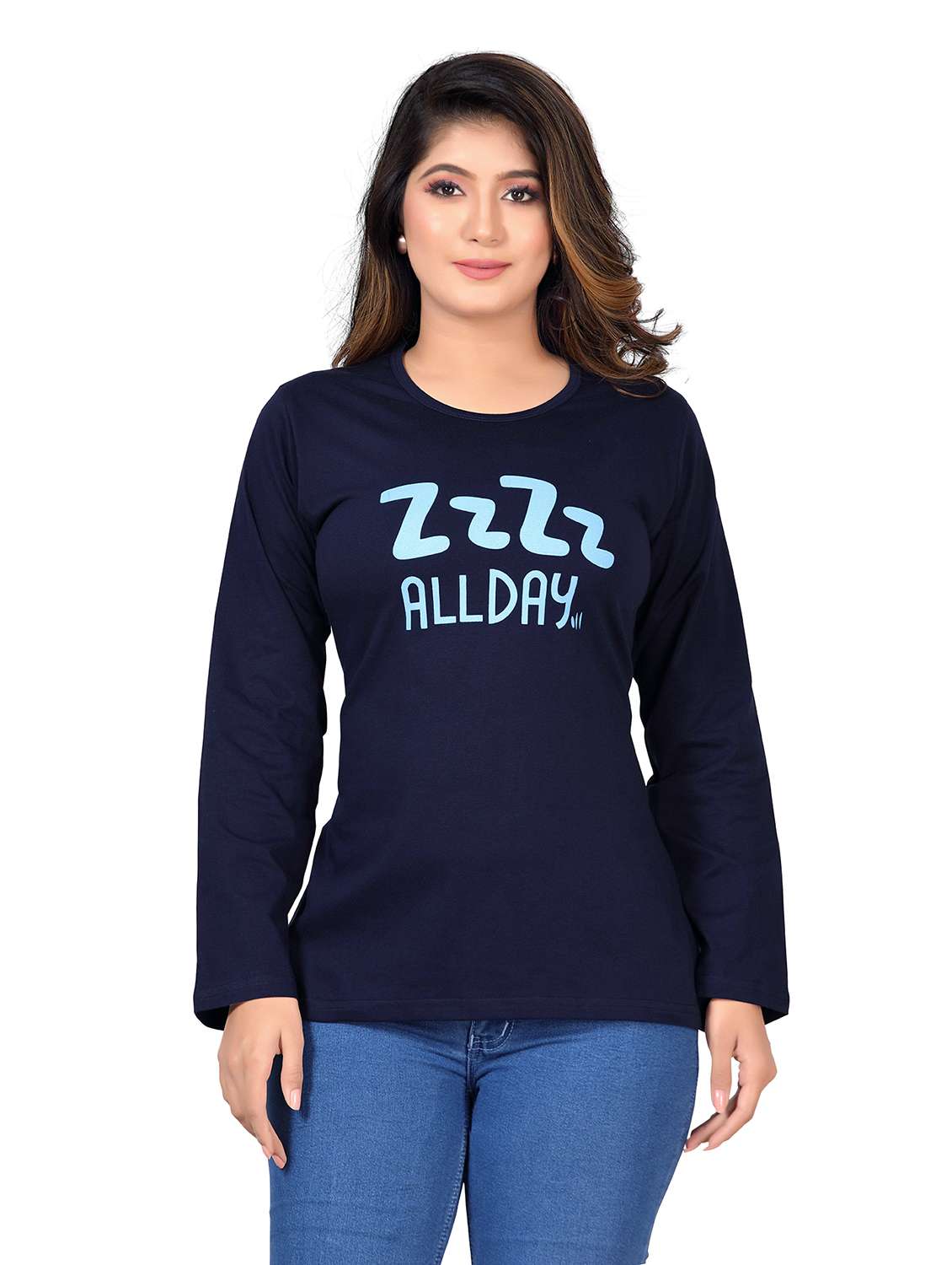 women's chest print crew neck t-shirt