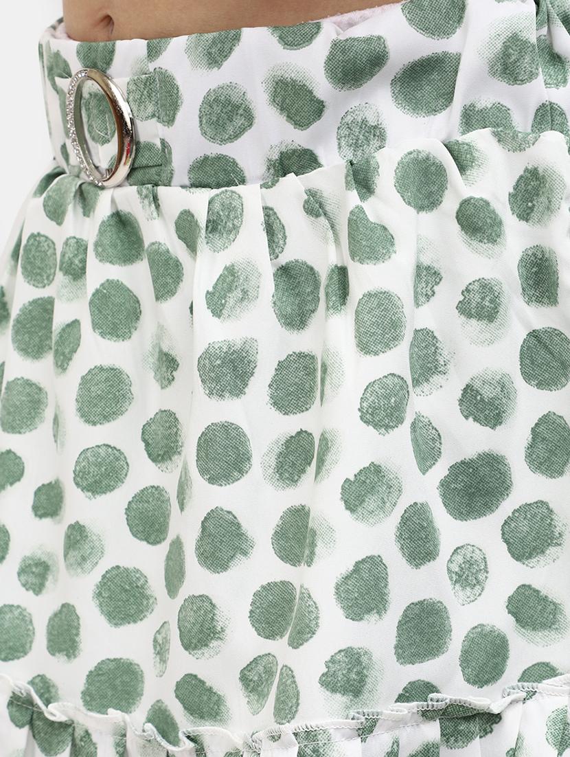 white polka dots cotton flared skirt - 20420913 - Standard Image - 4