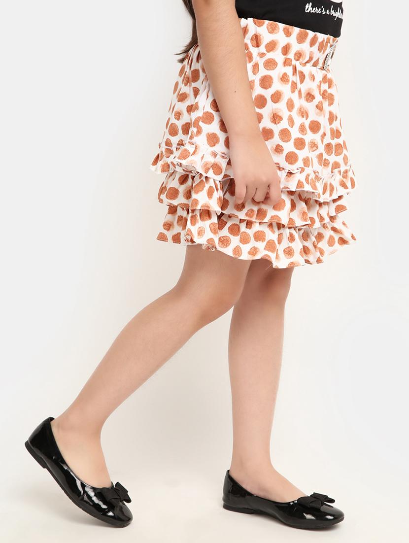 white polka dots flared skirt - 20420948 -  Standard Image - 1