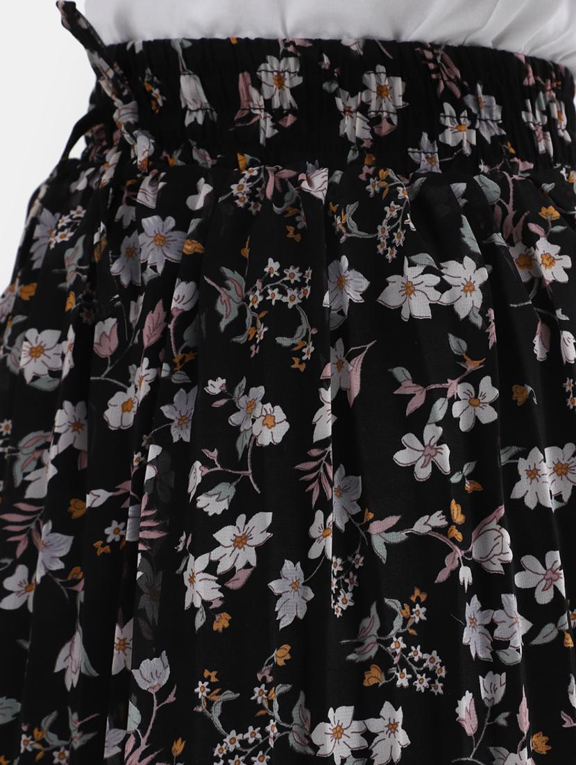 black floral print flared skirt - 20421014 - Standard Image - 4