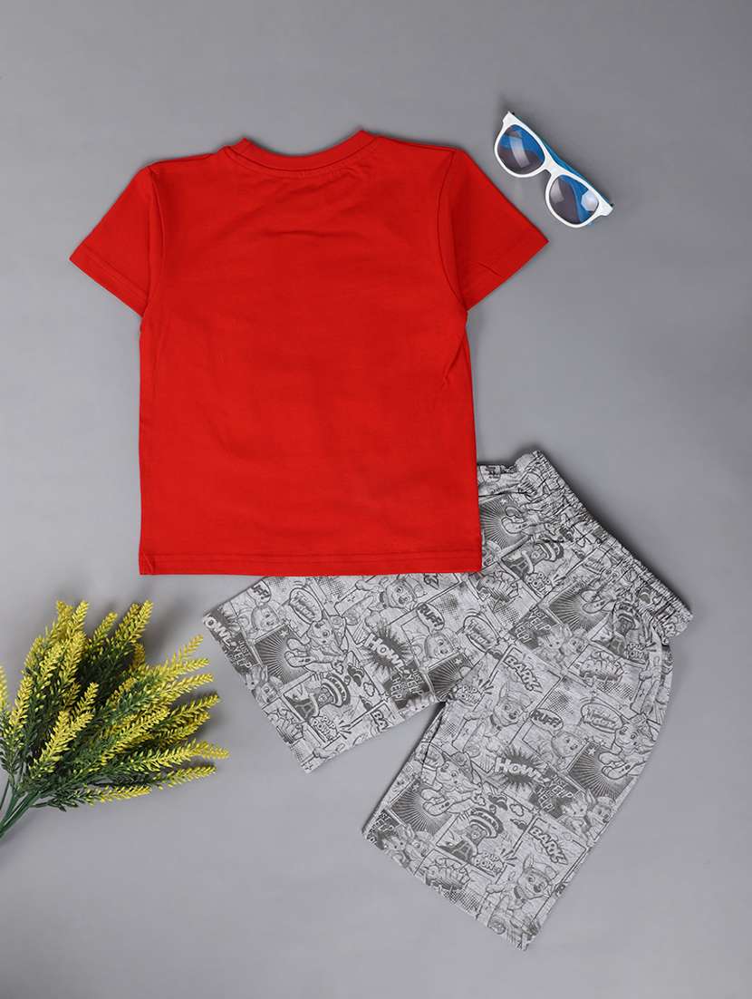 boys cotton shorts twin set - 20421308 -  Standard Image - 1