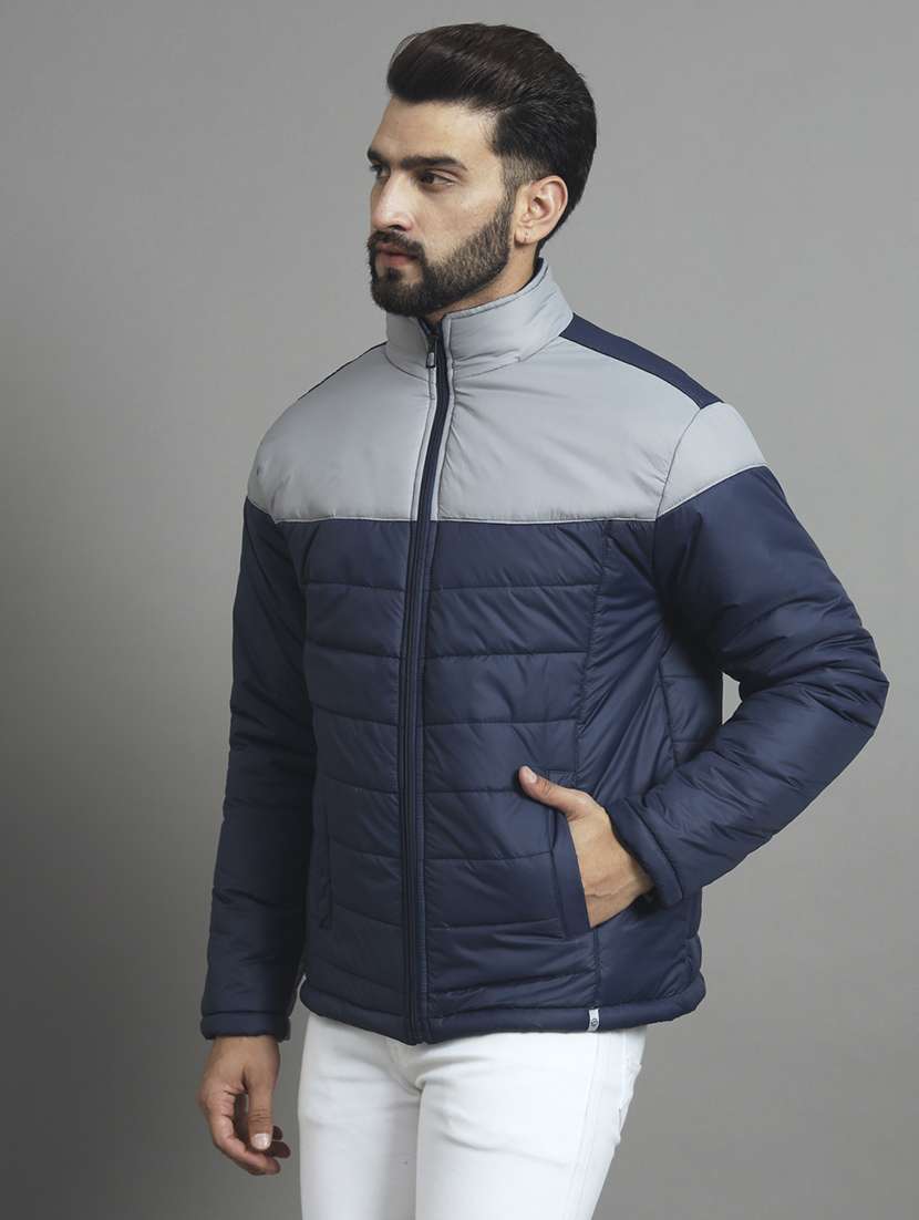 navy blue polyester quilted jacket - 20421390 -  Standard Image - 1