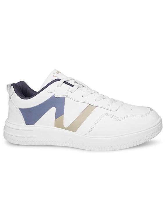 men printed white lace up sneaker - 20422301 - Standard Image - 1