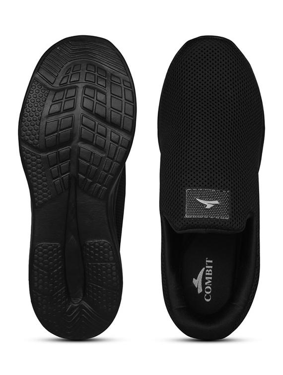 men solid black casual slip on - 20422314 - Standard Image - 4