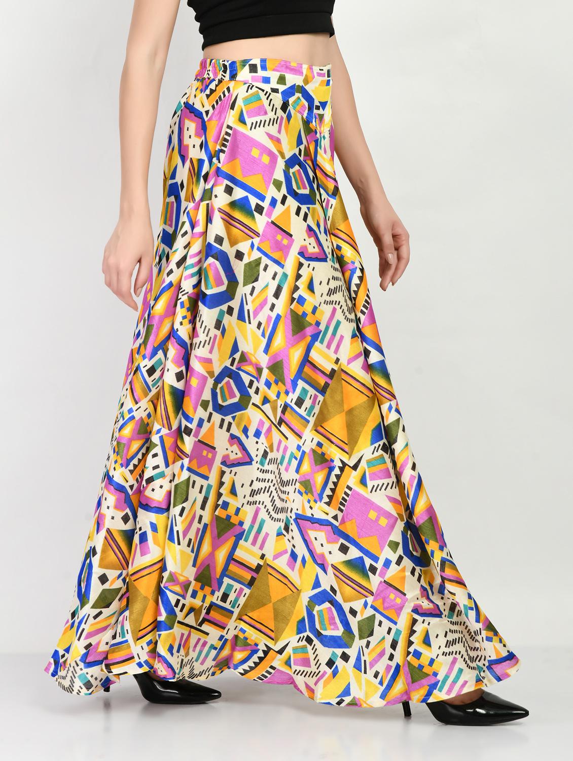 multi colored printed long skirt - 20422413 - Standard Image - 1