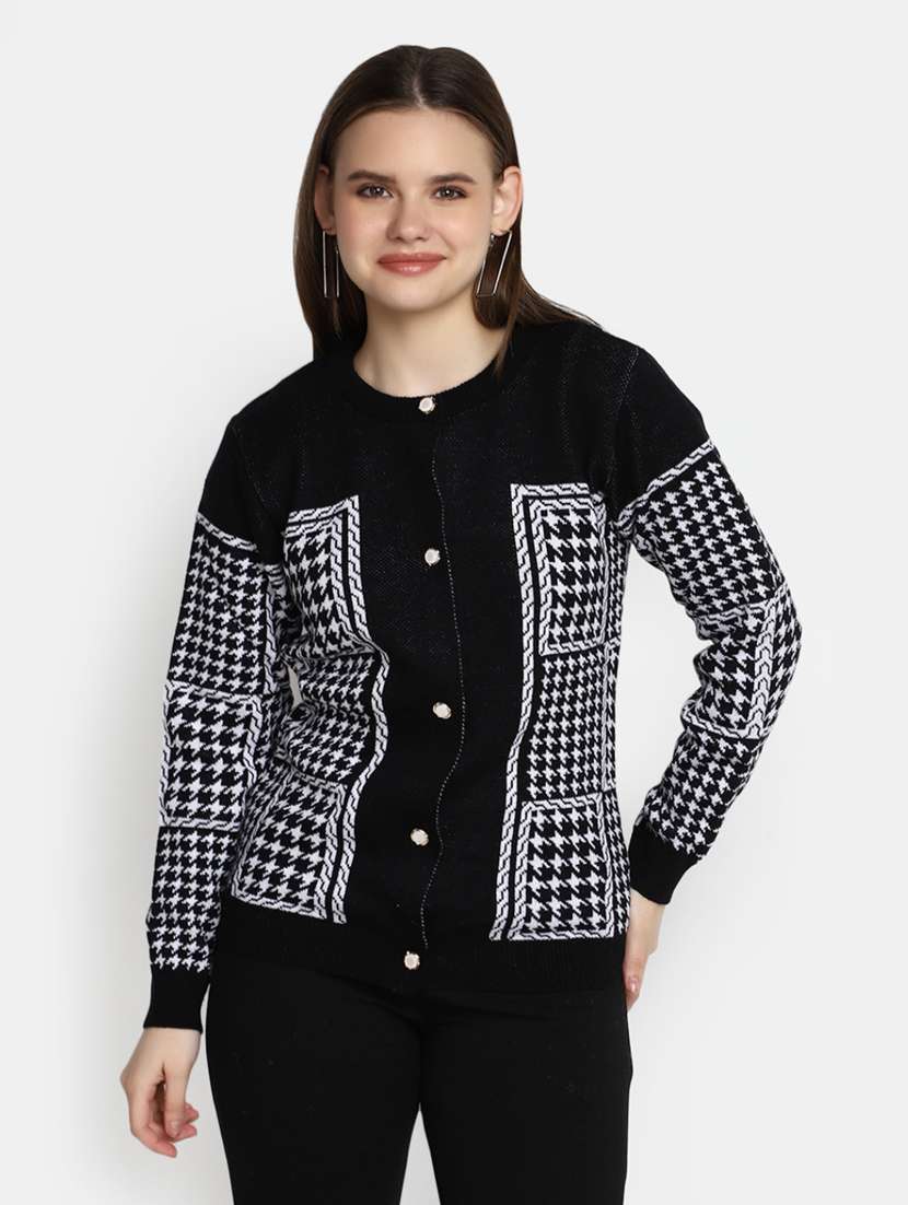 women's multi colored acrylic cardigan