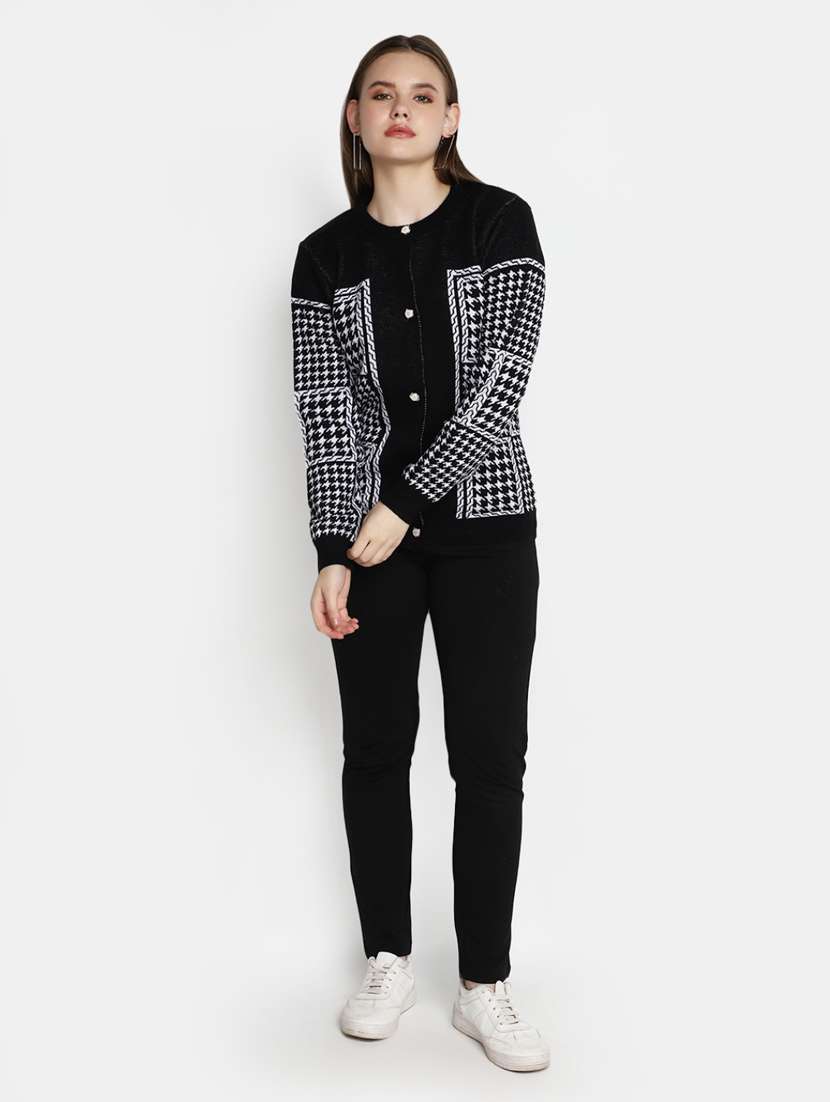 women's multi colored acrylic cardigan - 20422610 -  Standard Image - 4