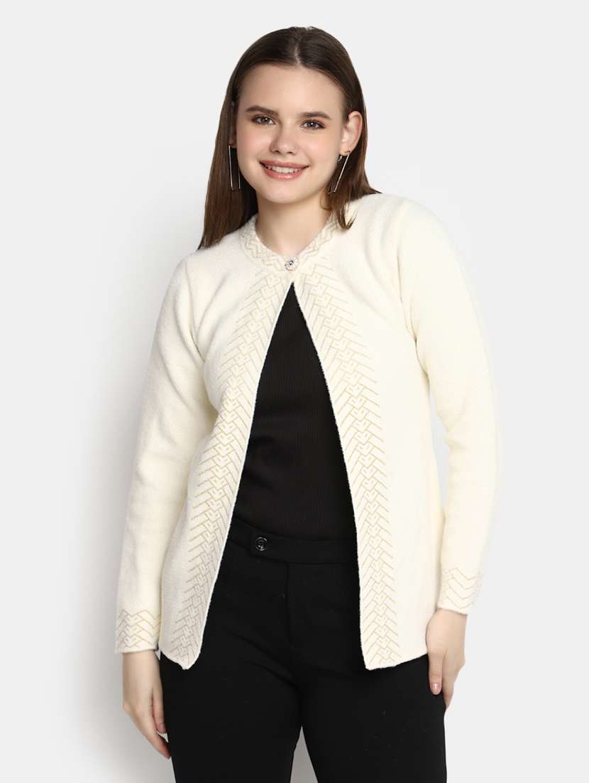 women's cream cotton cardigan