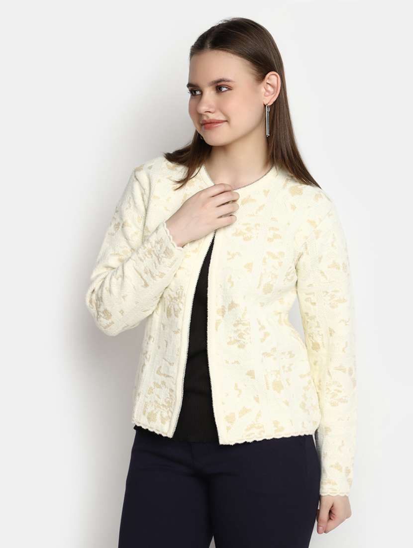women's cream cotton cardigan