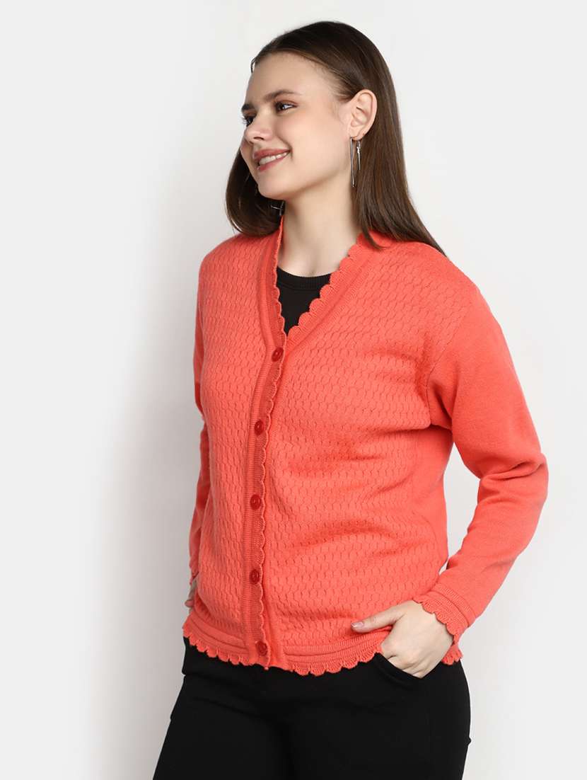 women's coral polyester cardigan - 20422643 -  Standard Image - 1