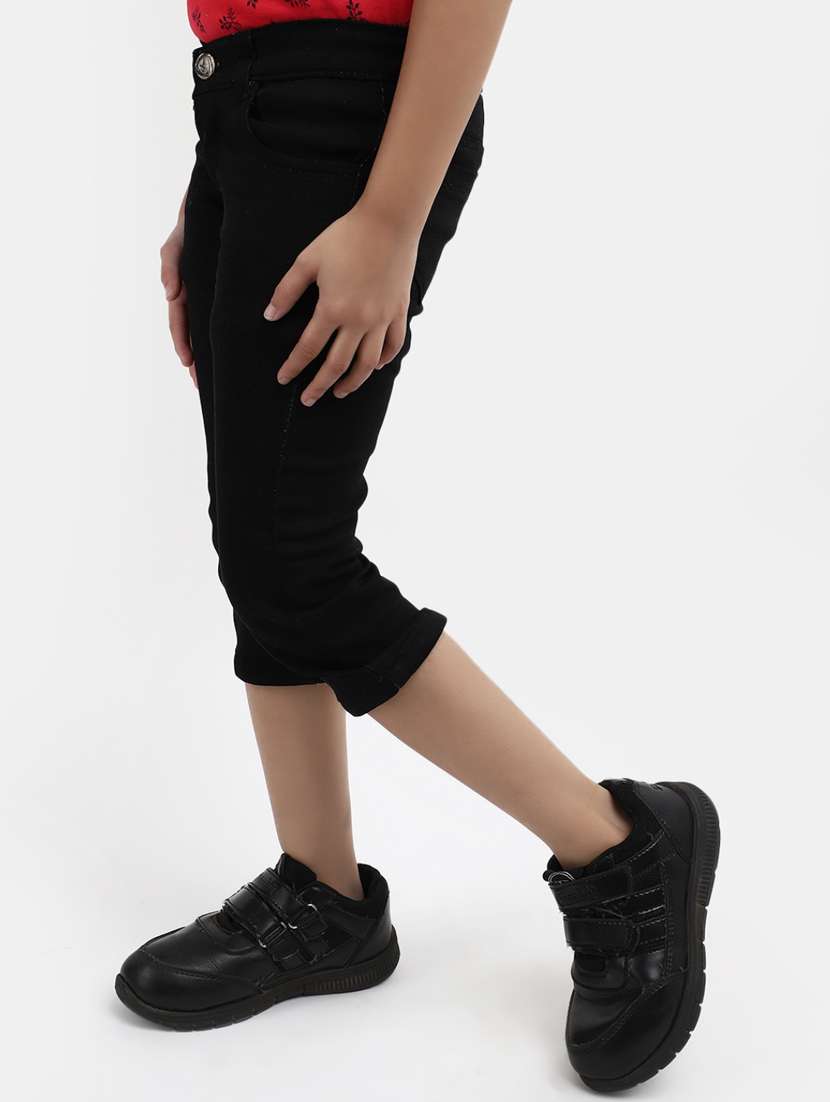 girls denim three-fourth - 20422701 -  Standard Image - 1