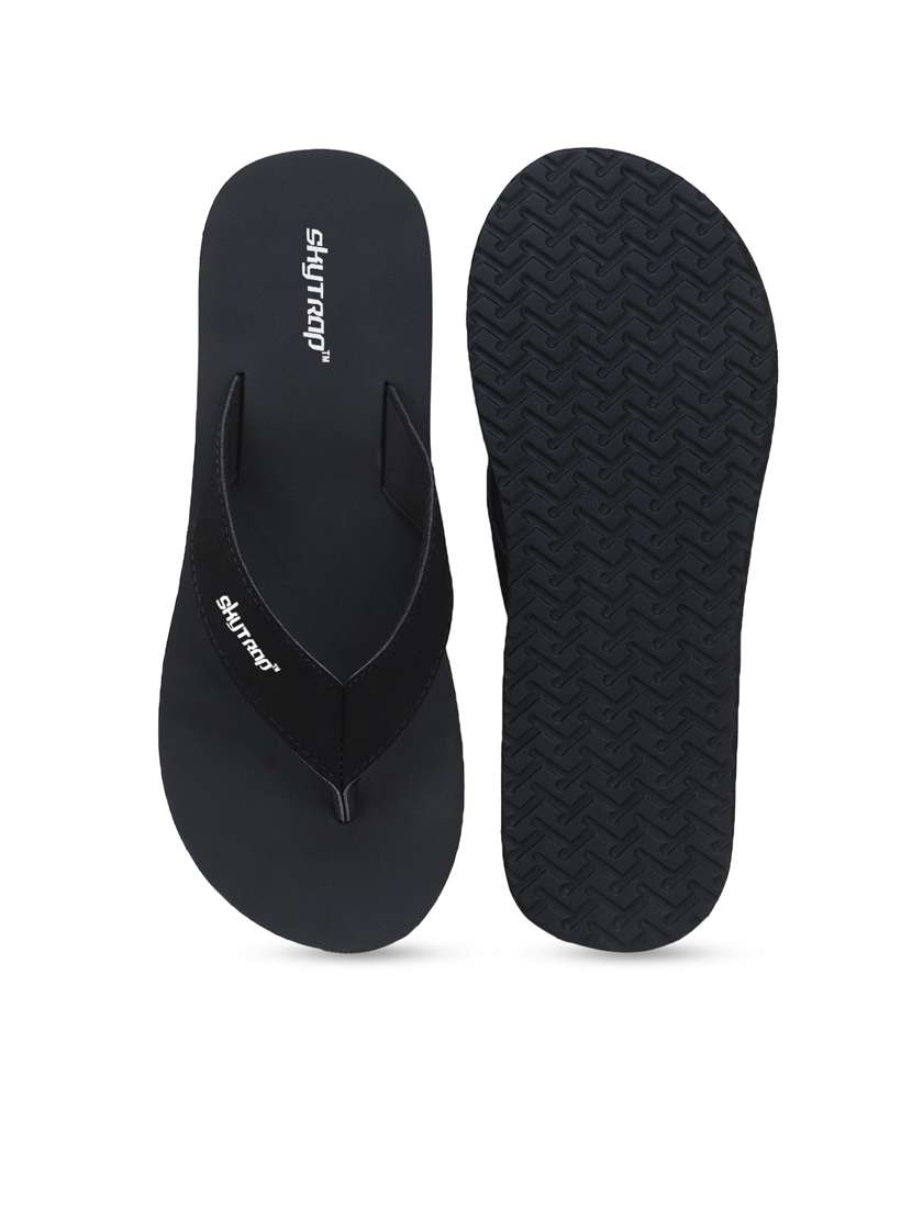 men solid black slipper - 20424023 -  Standard Image - 1