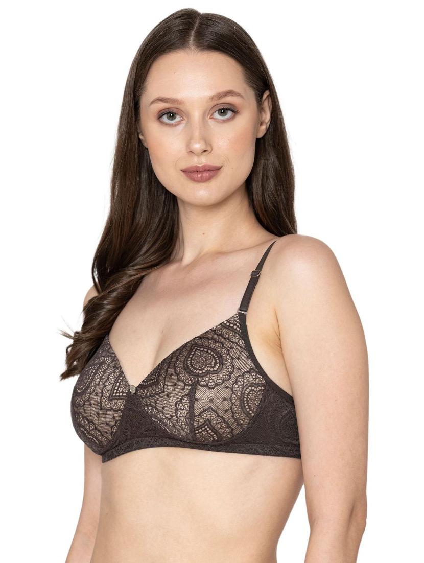 olive solid full coverage regular bra - 20424363 -  Standard Image - 1