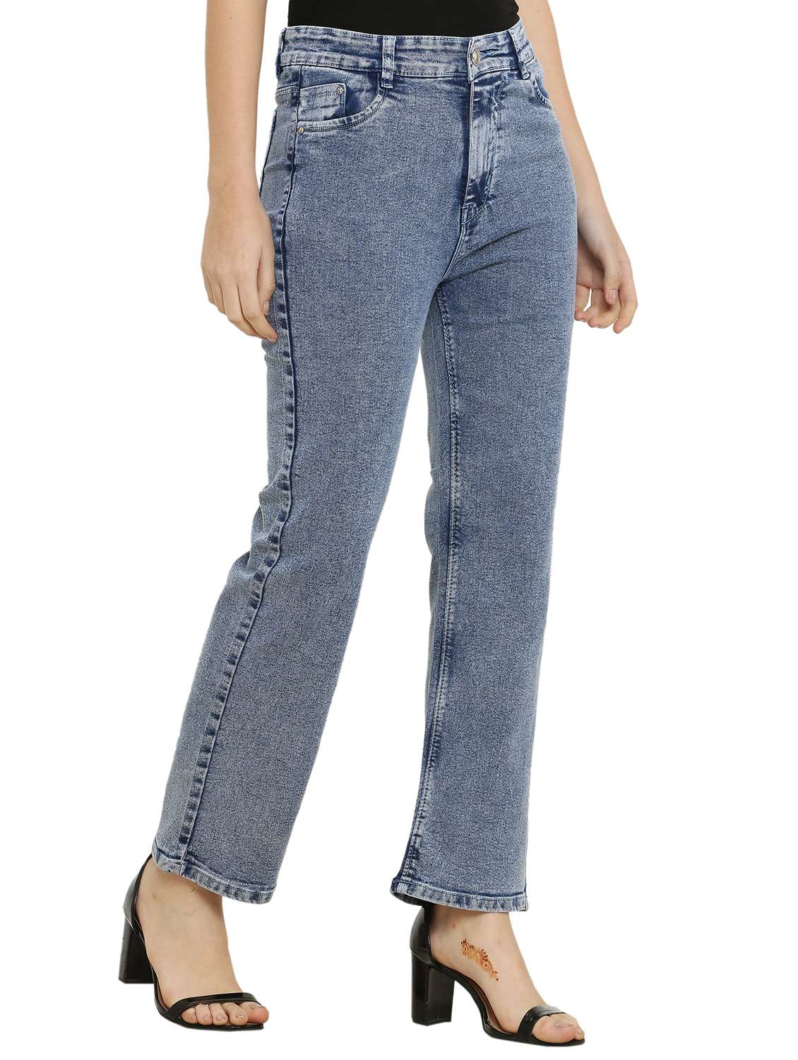 women's plain straight fit jeans - 20424824 -  Standard Image - 1