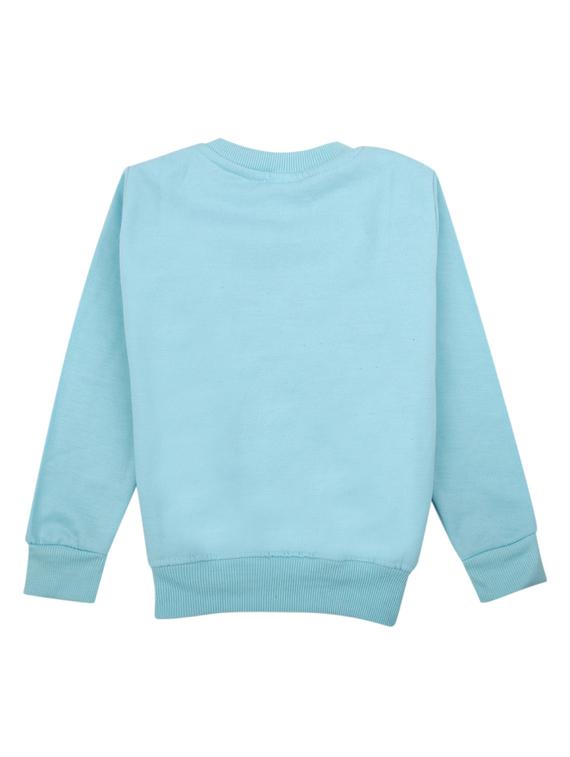 light blue solid round neck sweatshirt - 20424880 - Standard Image - 1