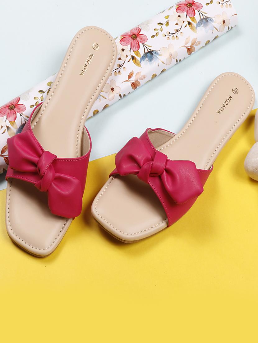 women solid pink slip on flat sandal - 20425021 - Zoom Image - 0