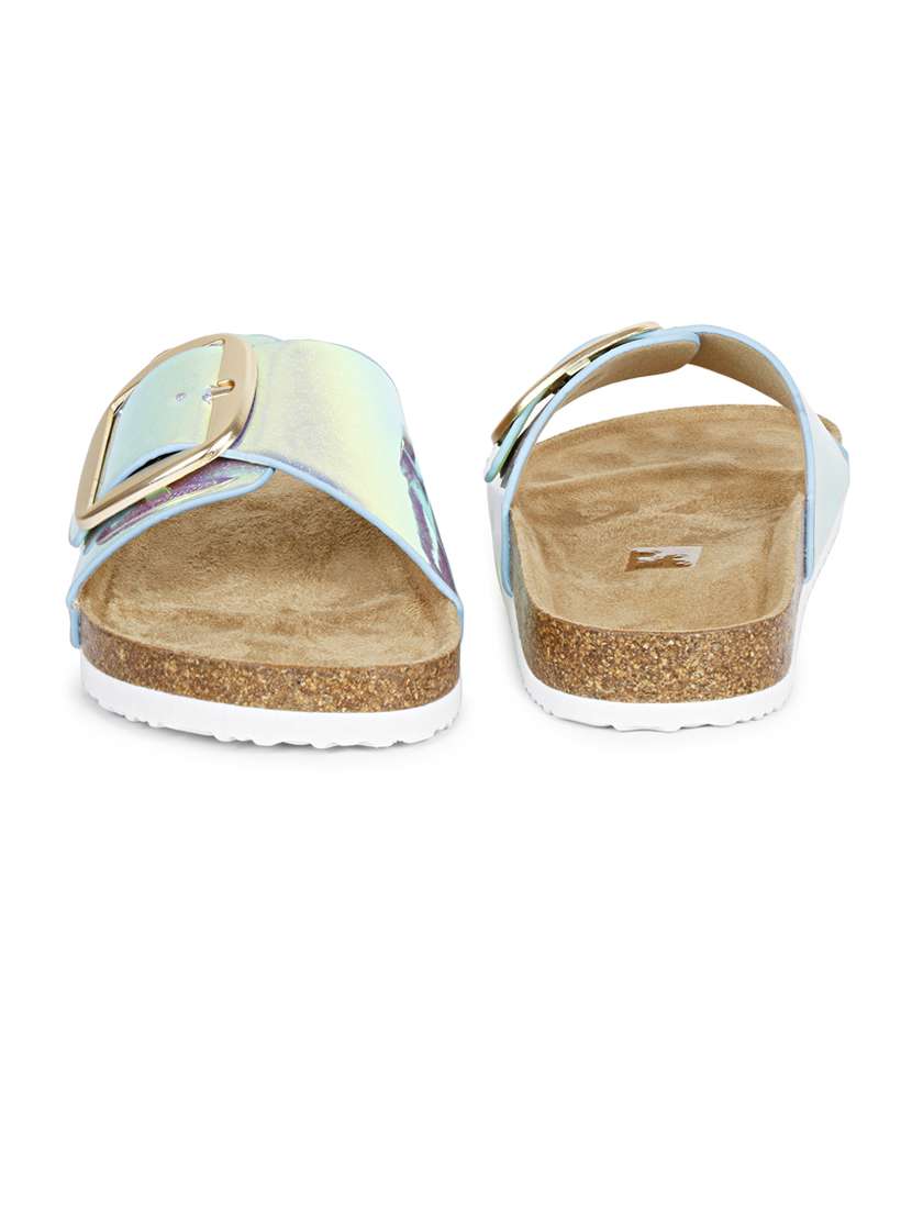 women sliver slip on flat sandal - 20425024 - Standard Image - 1
