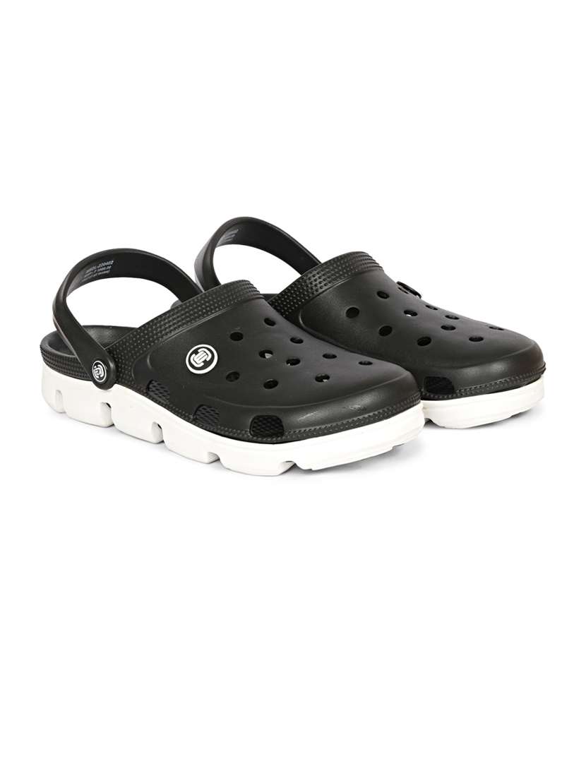 men solid black clogs - 20425085 -  Standard Image - 1