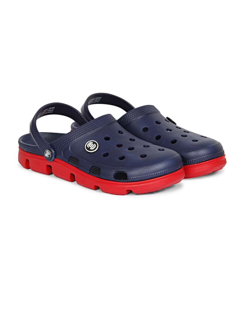 men solid navy blue colored clogs - 20425087 - Standard Image - 1