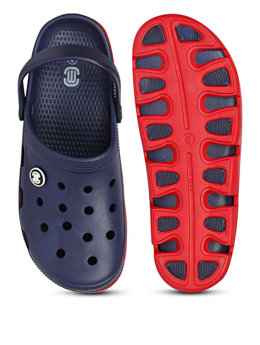 men solid navy blue colored clogs - 20425087 - Standard Image - 4