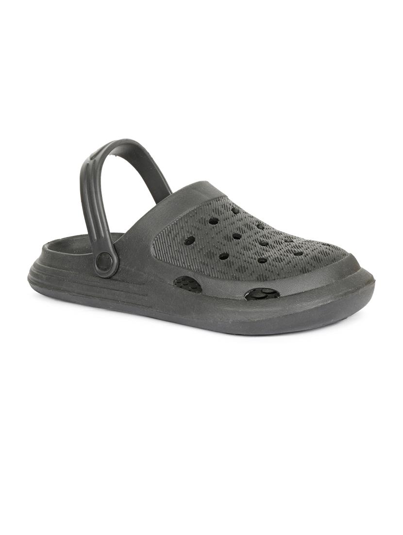 men solid charcoal colored clogs - 20425089 - Standard Image - 1
