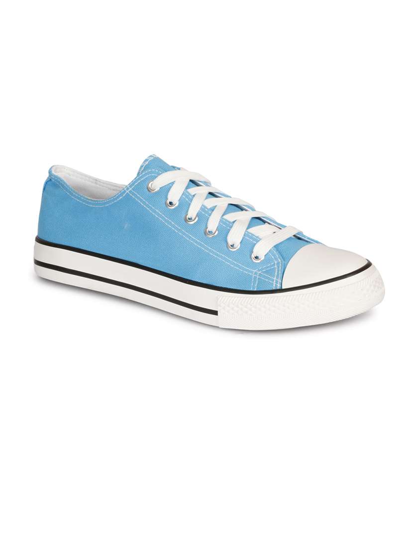 men solid blue lace up sneaker - 20425115 -  Standard Image - 1
