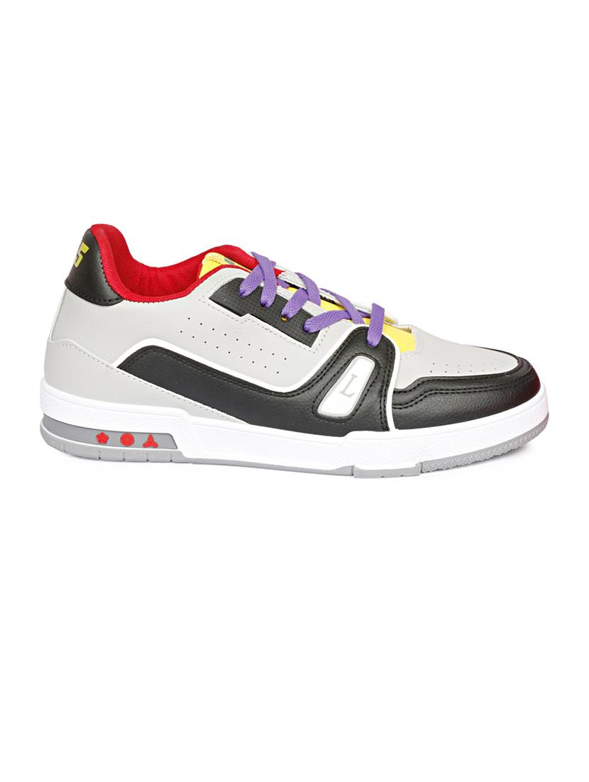 men color block grey lace up sneaker - 20425120 - Standard Image - 1