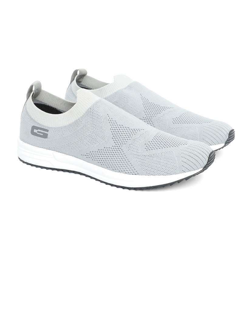 men solid grey lace up sneaker