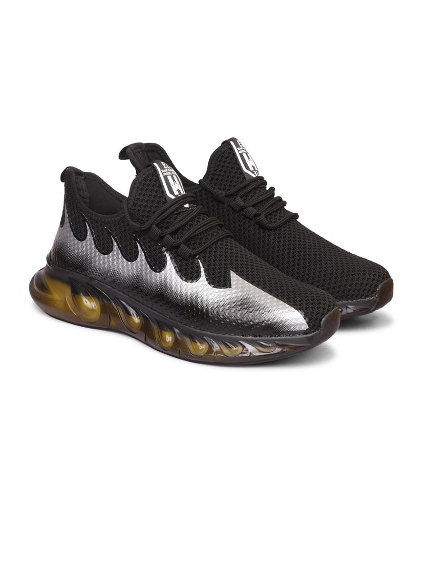 men printed black lace up sneaker - 20425156 -  Standard Image - 1