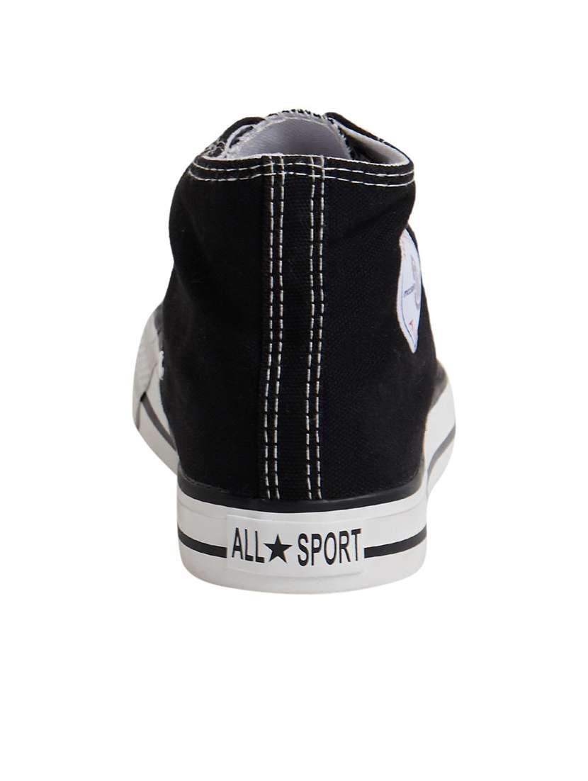 men solid black high ankle lace up sneaker - 20425224 -  Standard Image - 4