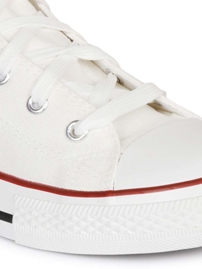 men solid white high ankle lace up sneaker - 20425243 -  Standard Image - 4