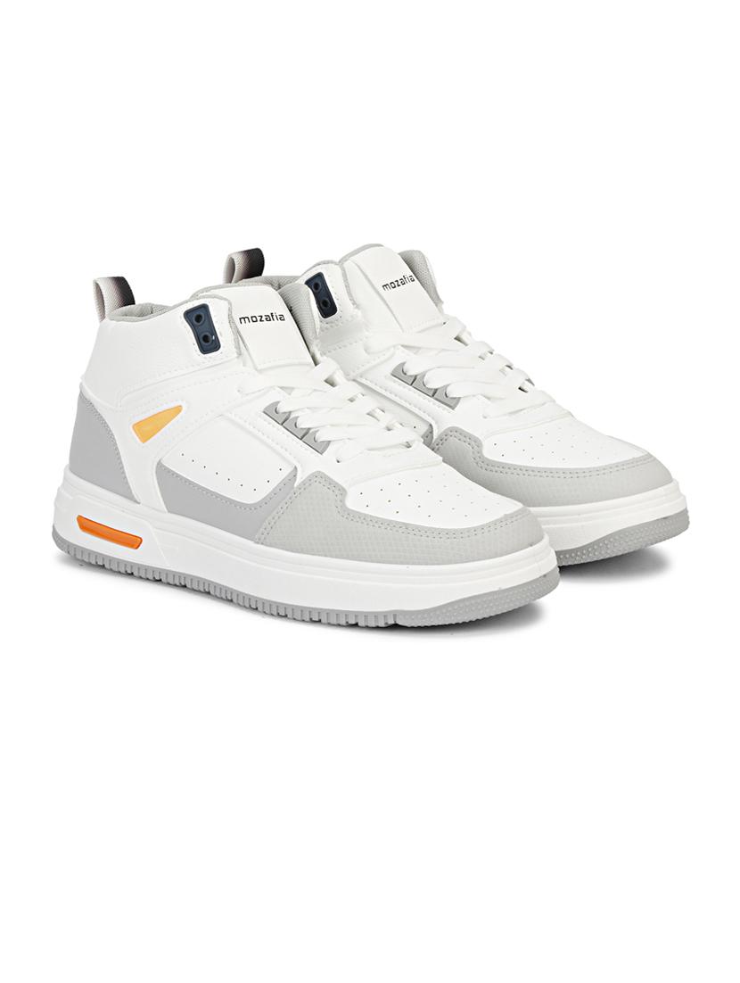 men color block white high ankle lace up sneaker - 20425249 -  Standard Image - 1