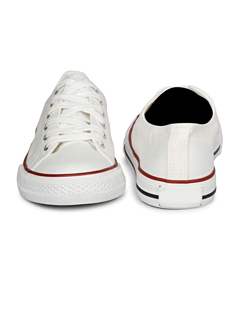 men solid white lace up sneaker - 20425258 -  Standard Image - 1