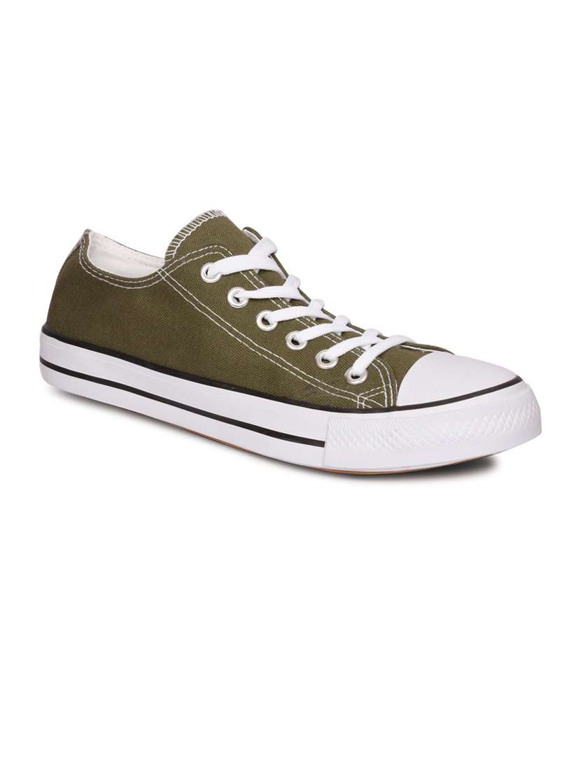 men solid olive lace up sneaker - 20425261 -  Standard Image - 1