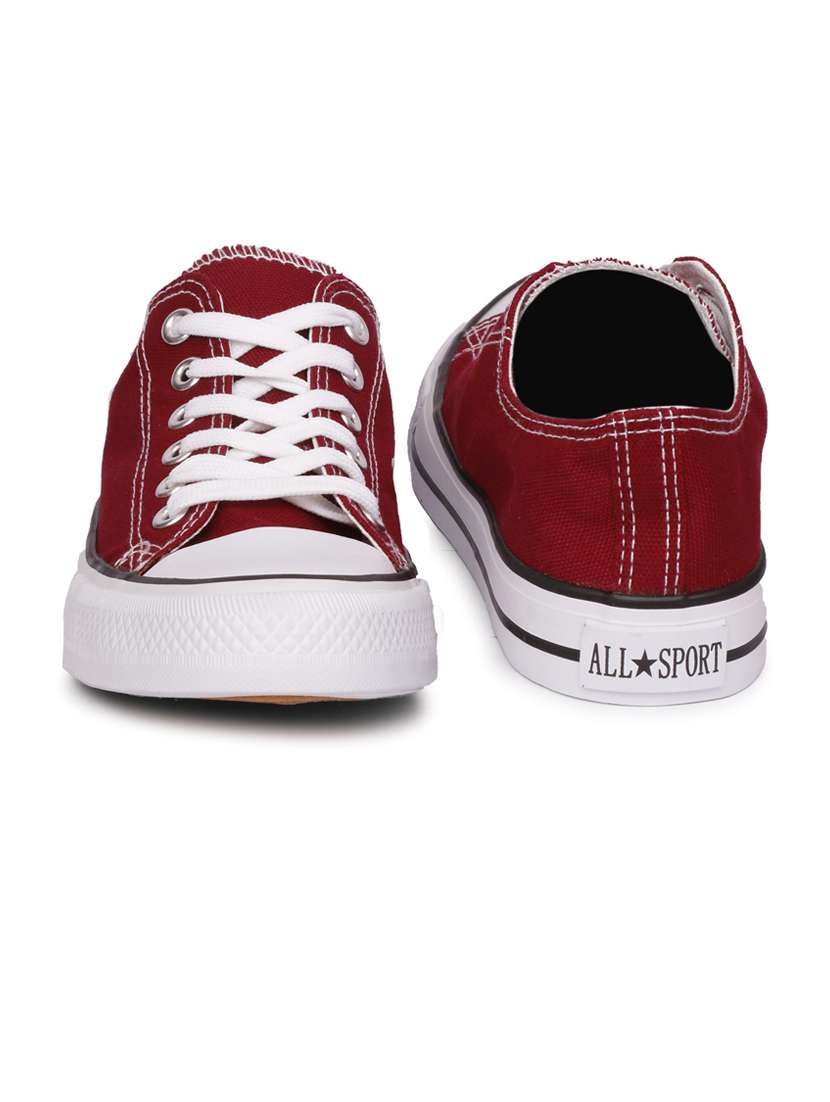men solid maroon lace up sneaker - 20425263 -  Standard Image - 1