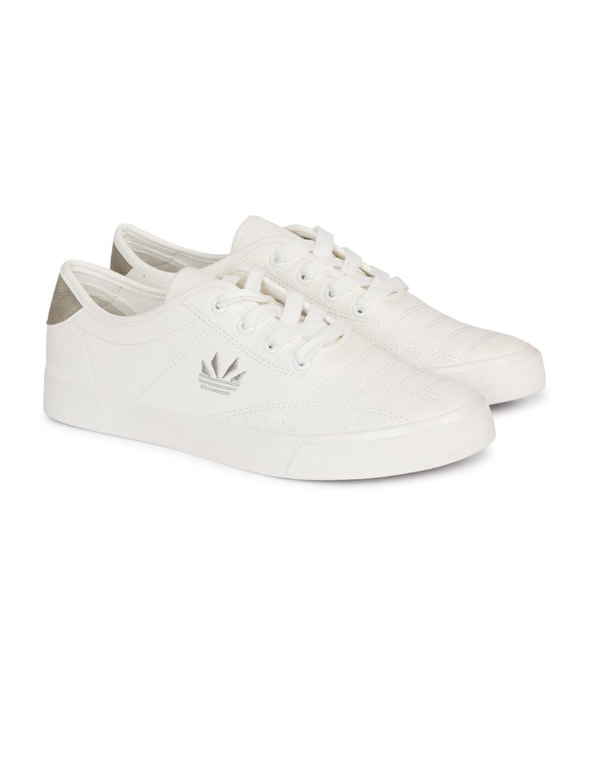 men solid white lace up sneaker - 20425297 - Standard Image - 1