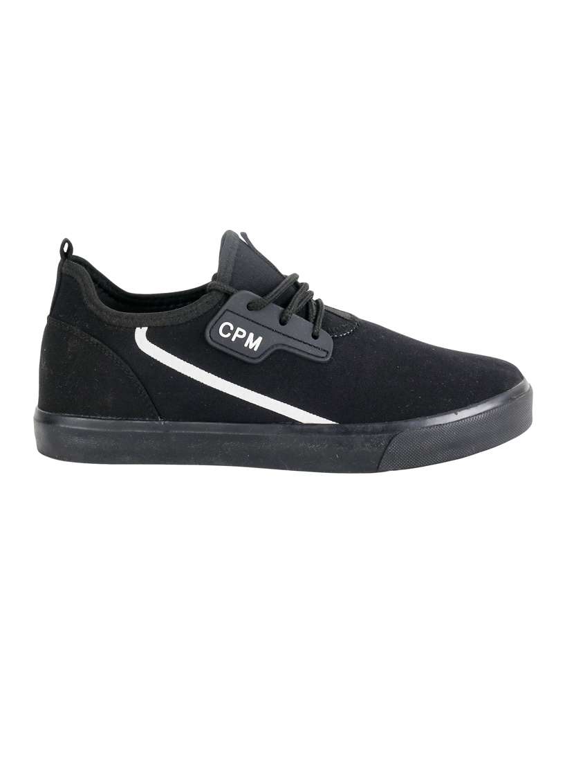 black canvas lace up sneakers - 20425422 - Standard Image - 1
