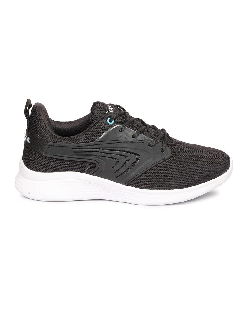 men solid black lace up sneaker - 20425430 - Standard Image - 1
