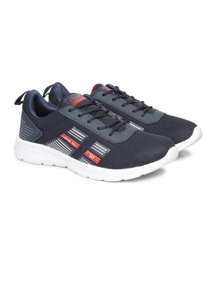 men printed charcoal lace up sneaker - 20425437 - Standard Image - 1