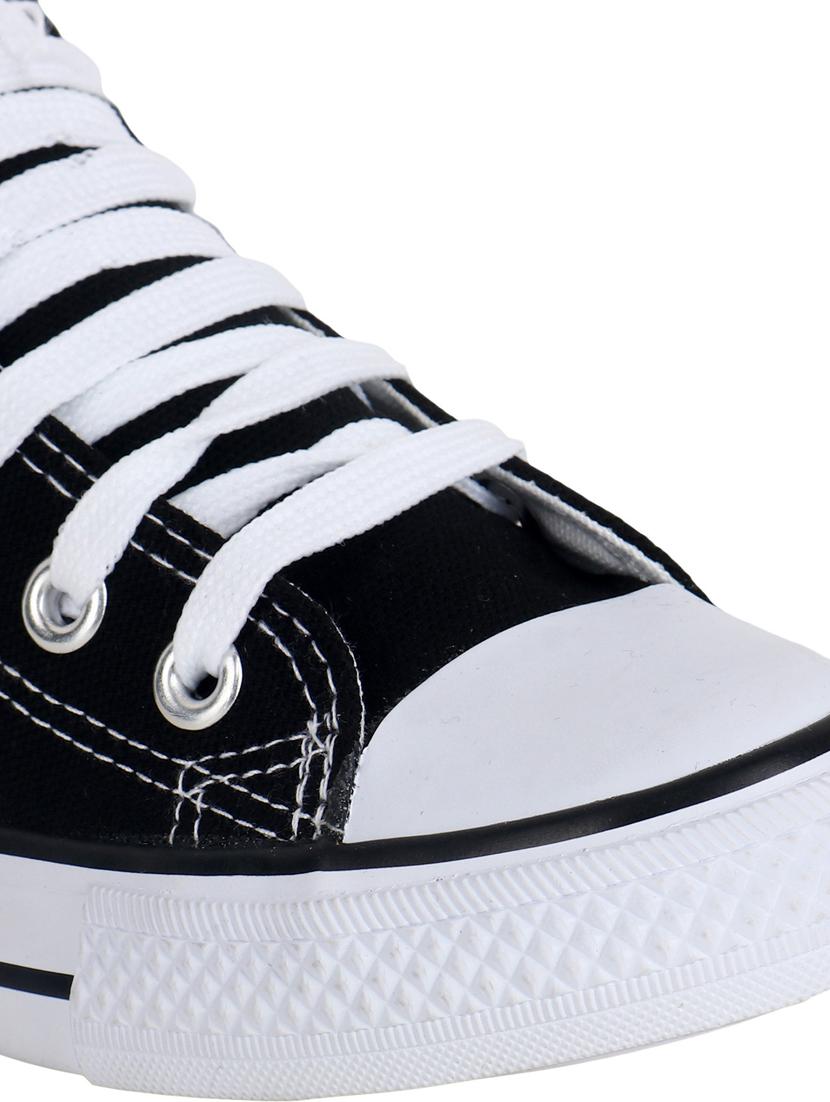 men solid black lace-up sneaker - 20425455 - Standard Image - 4
