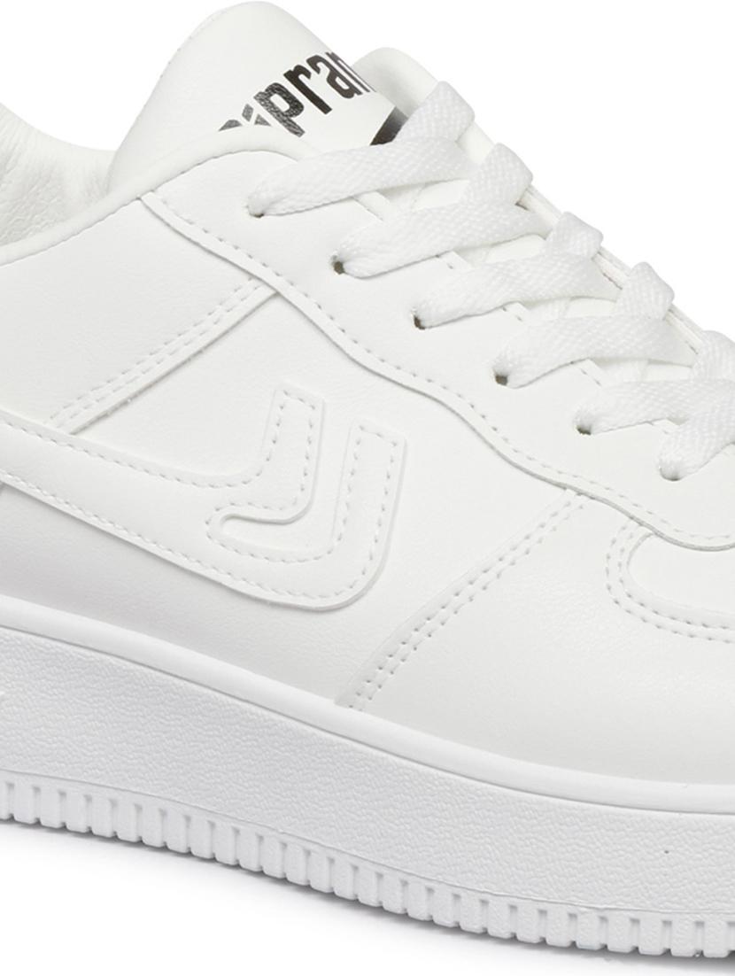 men solid white lace up sneaker - 20425505 - Standard Image - 4