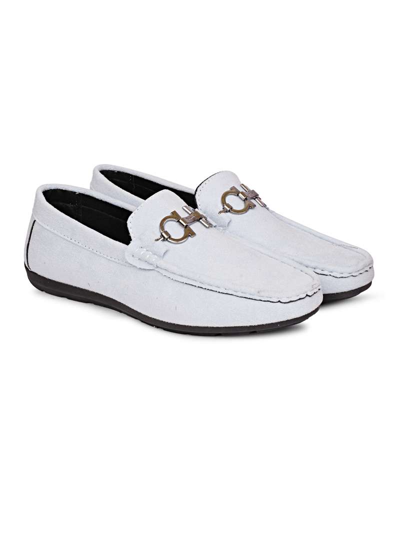 white velvet slip on loafers - 20425531 -  Standard Image - 1